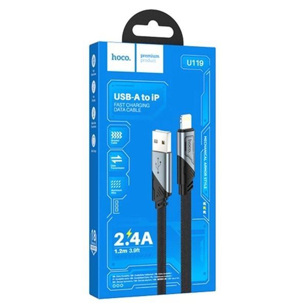 Кабель Hoco U119 Machine charging data USB to Lightning (1.2m) 66092 фото