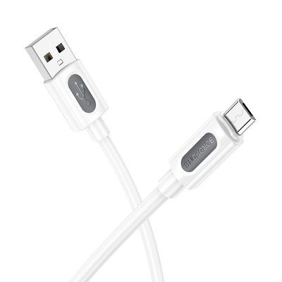 Дата кабель Borofone BX114 Structure USB to MicroUSB 2.4A (1m)