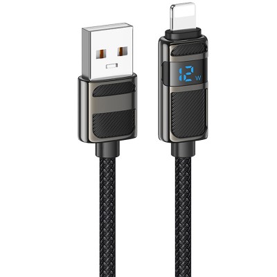 Дата кабель Hoco U137 Line with display USB to Lightning 2.4A/12W (1.2m)