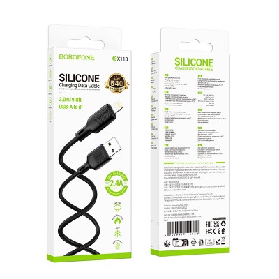 Дата кабель Borofone BX113 Lenny USB to Lightning 2.4A (3m)