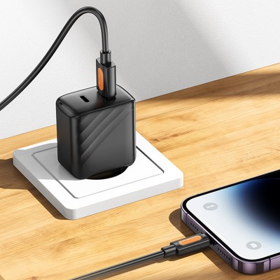 Дата кабель Borofone BX114 Structure USB to Lightning 2.4A (1m)