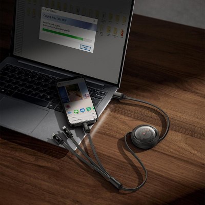 Дата кабель Baseus Free2Draw Retractable Crystal Fast Charging 3in1 100W (1.1m) (P10368700111-03)
