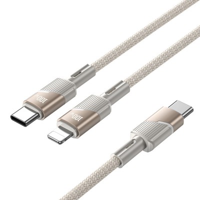 Дата кабель Hoco U139 Type-C to Lightning/Type-C 100W (1.2m)