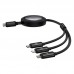 Дата кабель Baseus Free2Draw Retractable Crystal Fast Charging Type-C to 3in1 100W (1.1m) (P1036800)