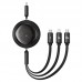 Дата кабель Baseus Free2Draw Retractable Crystal Fast Charging Type-C to 3in1 100W (1.1m) (P1036800)