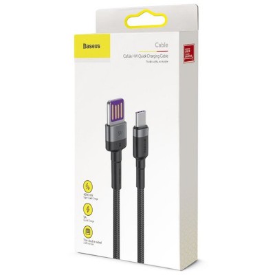 Дата кабель Baseus Cafule QC Double-Sided Blind Interpolation USB to Type-C 40W (1m) (CATKLF-PG)