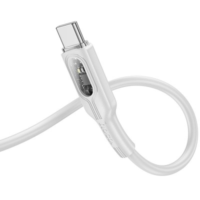 Дата кабель Hoco U120 Transparent explore intelligent power-off PD 60W Type-C to Type-C (1.2m)