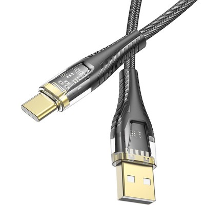Дата кабель Hoco U121 Gold standart Transparent Discovery Edition USB to Type-C (1.2m)