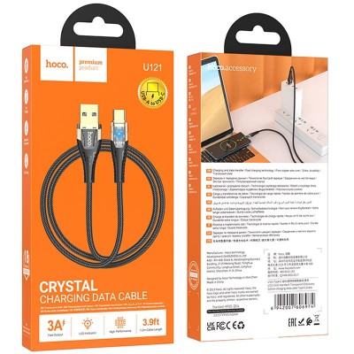 Дата кабель Hoco U121 Gold standart Transparent Discovery Edition USB to Type-C (1.2m)