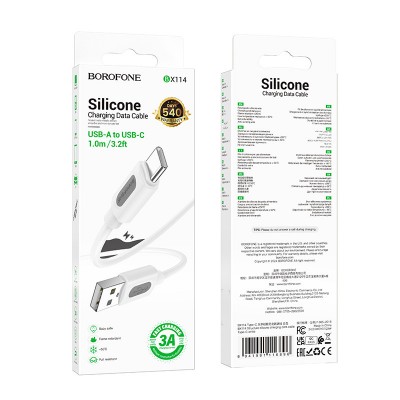 Дата кабель Borofone BX114 Structure USB to Type-C 3A (1m)