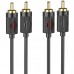 Кабель аудио Hoco UPA29 2 RCA to 2 RCA red and white double lotus (1.5m)