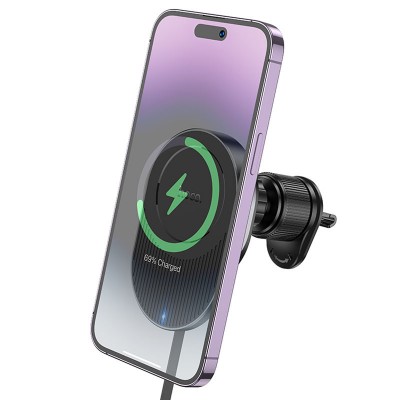 Автодержатель с БЗУ Hoco HW12 Guardian magnetic (air outlet)