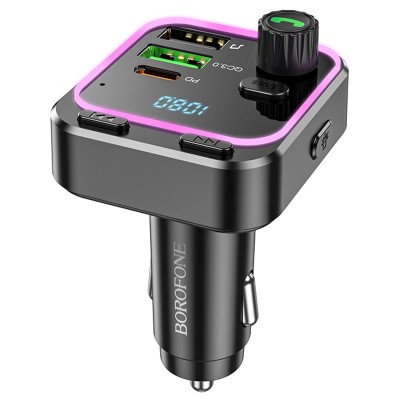 АЗУ FM модулятор Borofone BC53 Highway PD20W+QC3.0 (2USB-A/1C)