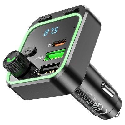 АЗУ FM модулятор Borofone BC53 Highway PD20W+QC3.0 (2USB-A/1C)