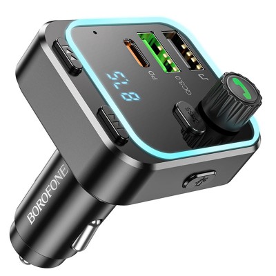 АЗУ FM модулятор Borofone BC53 Highway PD20W+QC3.0 (2USB-A/1C)