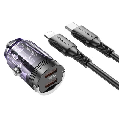 АЗУ Borofone BZ29B Outstanding PD36W (2USB-C) + кабель Type-C to Lightning