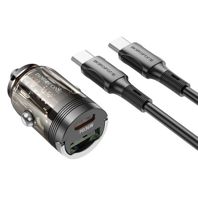 АЗУ Borofone BZ29A Talented PD36W+QC3.0 (1USB-A/1C) + кабель Type-C to Type-C