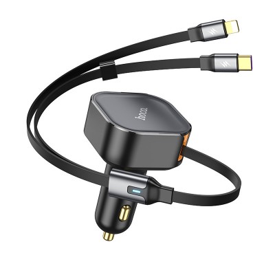 АЗУ Hoco NZ13 Clever PD30W + выдвижные кабеля Type-C and Lightning