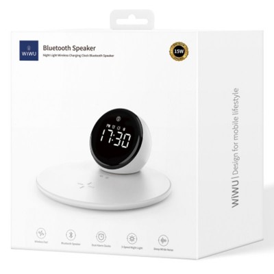 БЗУ WIWU Wi-W017 15W Wireless Charger+Digital Alarm+Bluetooth Speaker
