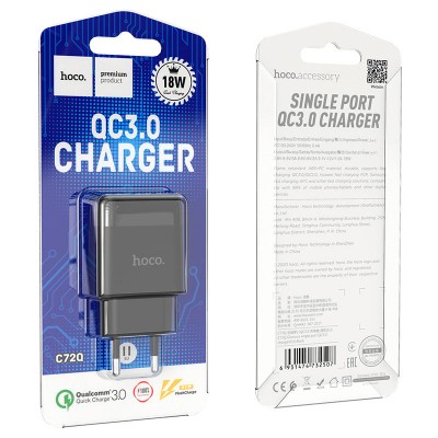 СЗУ Hoco C72Q Glorious QC3.0 18W (1USB-A)