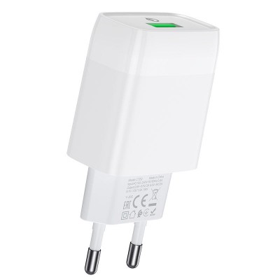 СЗУ Hoco C72Q Glorious QC3.0 18W (1USB-A) + кабель USB to Type-C