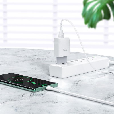 СЗУ Hoco C72Q Glorious QC3.0 18W (1USB-A) + кабель USB to Type-C