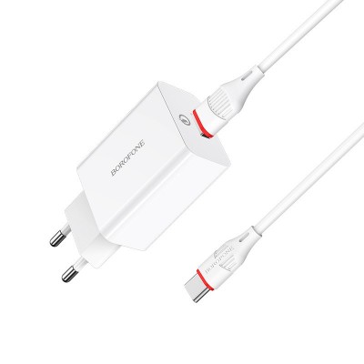 СЗУ Borofone BA21A Long journey QC3.0 3A (1USB-A) + кабель USB to Type-C