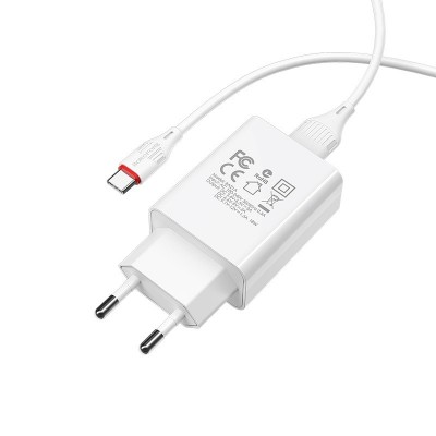 СЗУ Borofone BA21A Long journey QC3.0 3A (1USB-A) + кабель USB to Type-C