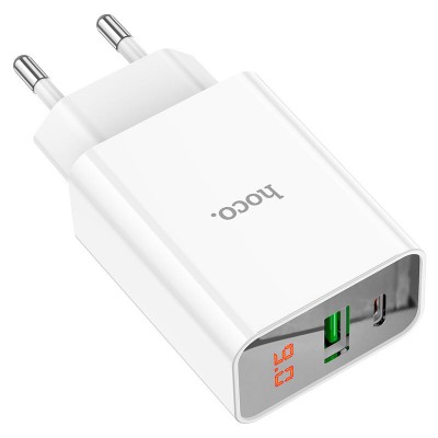 СЗУ Hoco C100A with digital display PD20W+QC3.0 (1USB-A/1C)