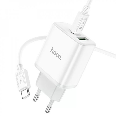 СЗУ Hoco C105A Stage PD20W+QC3.0 (1USB-A/1C) + кабель Type-C to Type-C