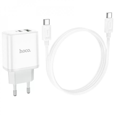 СЗУ Hoco C105A Stage PD20W+QC3.0 (1USB-A/1C) + кабель Type-C to Type-C