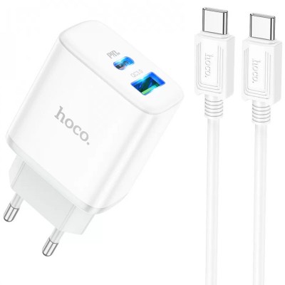 СЗУ Hoco C105A Stage PD20W+QC3.0 (1USB-A/1C) + кабель Type-C to Type-C