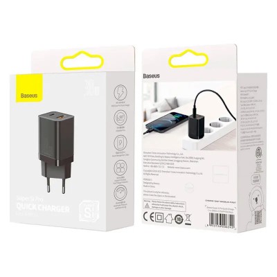 СЗУ Baseus Super Si Pro Quick Charger 30W (1USB-A/1C) (CCSUPP-E)