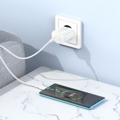 СЗУ Borofone BA72A Spring QC3.0 (1USB-A) + кабель USB to Type-C