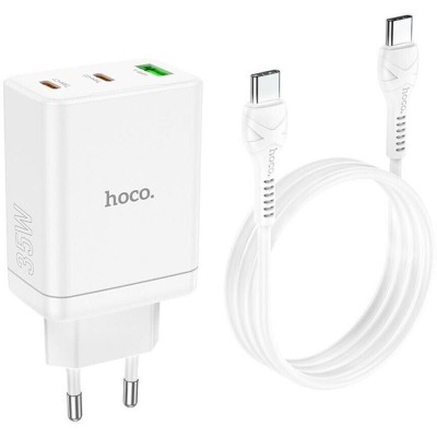 СЗУ Hoco N33 Start PD35W (1USB-A/2C) + кабель Type-C to Type-C