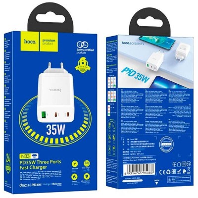 СЗУ Hoco N33 Start PD35W (1USB-A/2C)