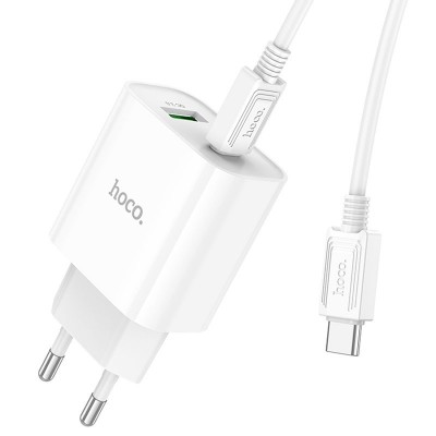 СЗУ Hoco C80A Plus Rapido PD20W+QC3.0 (1USB-A/1C) + кабель Type-C to Type-C