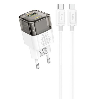 СЗУ Hoco C131A Platium PD30W+QC3.0 (1USB-A/1C) + кабель Type-C to Type-C