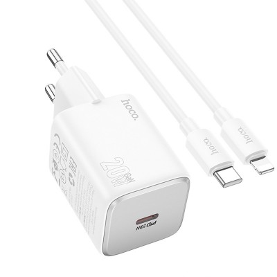 СЗУ Hoco N40 Mighty PD20W (1USB-C) + кабель Type-C to Lightning