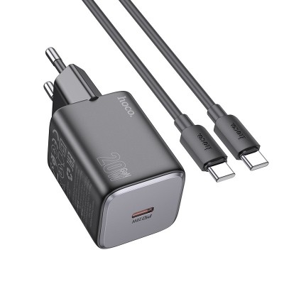 СЗУ Hoco N40 Mighty PD20W (1USB-C) + кабель Type-C to Type-C