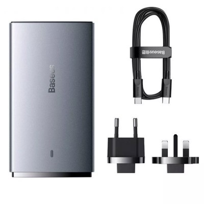 СЗУ Baseus GaN5 Pro Ultra-Slim QC 3.0+PD 65W (1USB-A/1C) + кабель Type-C to Type-C (CCGP15011)