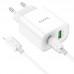 СЗУ Hoco C80A Plus Rapido PD20W+QC3.0 (1USB-A/1C) + кабель Type-C to Lightning