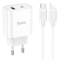 СЗУ Hoco C80A Plus Rapido PD20W+QC3.0 (1USB-A/1C) + кабель Type-C to Lightning