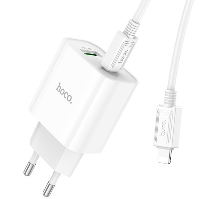 СЗУ Hoco C80A Plus Rapido PD20W+QC3.0 (1USB-A/1C) + кабель Type-C to Lightning