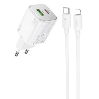 СЗУ Hoco N41 Almighty PD20W+QC3.0 (1USB-A/1C) + кабель Type-C to Lightning