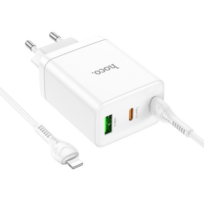 СЗУ Hoco N33 Start PD35W (1USB-A/2C) + кабель Type-C to Lightning