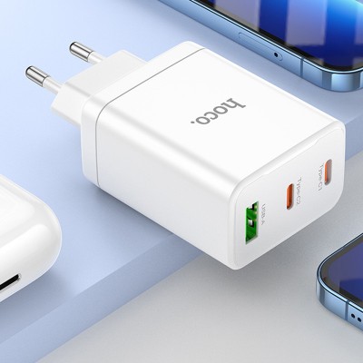 СЗУ Hoco N33 Start PD35W (1USB-A/2C) + кабель Type-C to Lightning