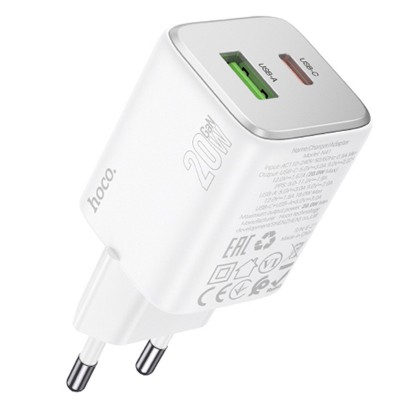 СЗУ Hoco N41 Almighty PD20W+QC3.0 (1USB-A/1C)