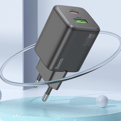 СЗУ Hoco N41 Almighty PD20W+QC3.0 (1USB-A/1C) + кабель Type-C to Type-C