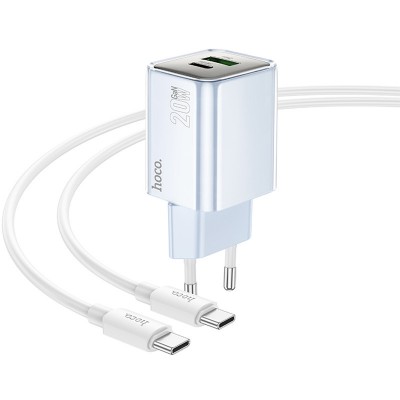 СЗУ Hoco N46 Glorious PD20W+QC3.0 (1USB-A/1C) + кабель Type-C to Type-C